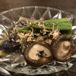 金町製麺 - 220630 茄子と椎茸とオクラのお浸し