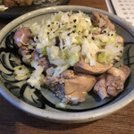 金町製麺 - 220708 冷製鳥レバーとハツのネギダレ