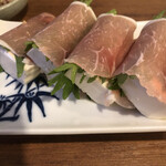 金町製麺 - 220708 塩豆腐の生ハム大葉巻き