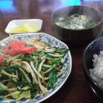 こうしん食堂 - ニラ炒め定食７５０円