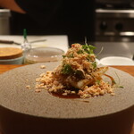 IZA - 穴子のキャラメリゼ フォアグラのグラニータ仕立て