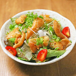 Fried crispy chicken salad