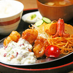 Chicken nanban and Kyoto-style dashimaki set meal