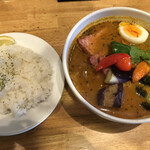 Nen rin - チキン1/2と野菜カレー＋ベーコントッピング＋スープ大盛り