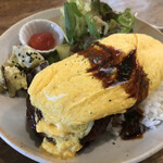 バナナカフェ - オムレツハンバーグプレート
