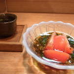 ら すとらあだ - トマトとモロヘイヤのお浸し（2013.4.3）