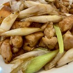 Kyouka Hanten - 鶏肉と長ネギ黒胡椒炒 接写。