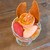 トロン - 料理写真:桃のパフェ￥950 ピーチメルバのイメージで作られたそうです