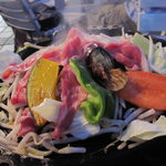 銀座松坂屋屋上ビヤガーデン　麦羊亭 - ラムの鉄板焼き～