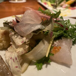 オレンジ - 鮮魚は真鯛という贅沢なサラダなのである