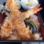 まるいうどん - ミニ海老天重と小ザルうどん