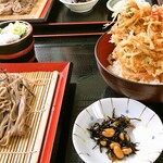 悦中庵 - かき揚げ丼とそばセット