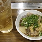 鉄板焼とお好み焼 みしまや - 牛すじとジンジャーエール