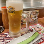 秋吉 - 生ビール、きゅうり
