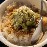 Yakiniku Horumon Suminoya - ネギめし（小）。これにタレをスプーンでちょっとずつかけながら食べると最高。旨いっす！