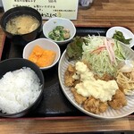 お食事処 わらしべ - Aセット800円(チキン南蛮定食)