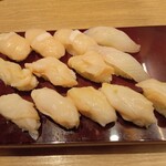 寿司 築地日本海 - ホタテ　ミル貝　　平目　つぶ貝　