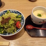 寿司 築地日本海 - サラダ　茶碗蒸し