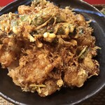 天扶良 きく桜 - かき揚げ丼　アップ