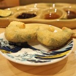串揚げ かたやま - 海老のしそ巻き