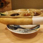 串揚げ かたやま - アスパラの肉巻き