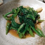 中華香房 凛道 - エビとつるむらさきの炒め物