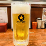Gyuutan Ryouri Kaku - ◎仙台はかなり暑かったので、昼間に生ビールを注文！牛タン焼きに最高！