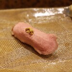 にぎり鮨 一五〇 - 鴨ロース煮と粒マスタードにぎり