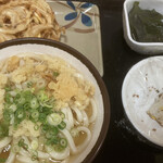 さか枝うどん - かけ小、おにぎり、わかめ、かき揚げで600円