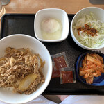 Yoshinoya - ハバネロソースを3個オーダー(66円)
                        牛丼(並)に加えねぎラー油、キムチ、半熟玉子
                        を自分でのせるようです