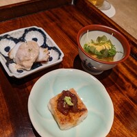 料理屋 はいくれあ - 先付。三種！どれも繊細な造りです、、、(*ﾟ∀ﾟ)