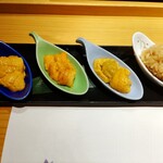 鮨 ふくじゅ - うに3種食べ比べ ♪