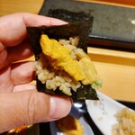 鮨 ふくじゅ - うに手巻き ♪