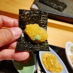 Sushi Fukuju - うに手巻き ♪