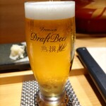 鮨 ふくじゅ - 生ビール1,100円 ♪