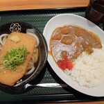 はなまるうどん - きつねうどん（小）、セットミニカレー