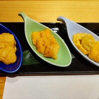 鮨 ふくじゅ - うに3種食べ比べ ♪