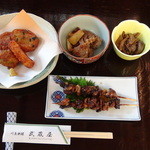 武蔵屋 - 一品料理　肝焼き　肝煮　鴨の南蛮漬け　鹿児島産さつま揚げ