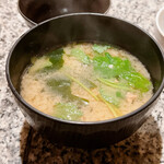Gimpei - 天ぷら定食（お造り付）味噌汁