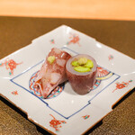 日本料理FUJI - じんどうイカの印籠、枝豆と餅米
