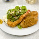 ゆたか食堂 - エビフライ＆ヒレカツ2枚