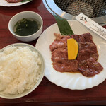 Yakiniku Hatsusan - 大盛ごはん、和牛カルビとハラミ　2,100円