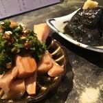 サンチャ フカミ - 香味メンマとナスのお浸し