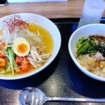 野郎めし - 【2022.8.27(土)】炙りチャーシュースタミナ冷麺(並盛)748円＋ビビンバ丼(小)264円