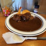 カレーの南海 - エビフライカレー+クリームコロッケ　1000円+250円