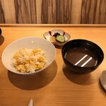 てんぷら 下村 - 玉蜀黍のかき揚げ天バラ