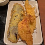 Marugame Seimen - 長なす天、かしわ天、いか天