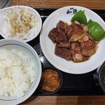 焼肉の和民 - 焼肉定食(ワタミカルビ＆ハラミ)