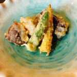 Kamadofuramu Tanzaburou - 季節の野菜と鴨肉のフリット　　　　　　　　　　　　　　　ウイスキーの恵みのシェリー酒ソース