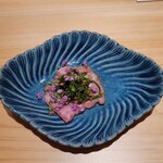 江戸焼肉 - 神のタン 片面炙り焼き ねぎ塩